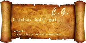 Czirbus Györgyi névjegykártya