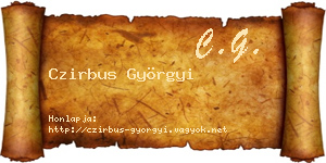 Czirbus Györgyi névjegykártya